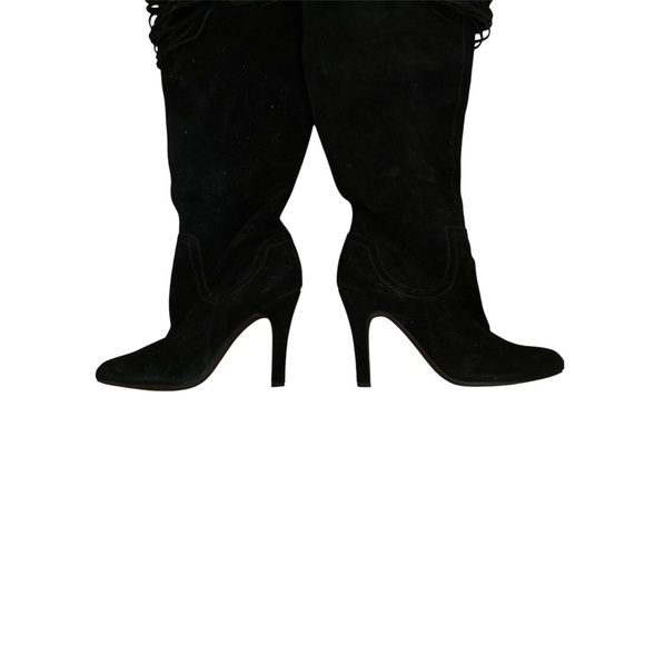 Black suede knee high boots - Picture 3 of 8